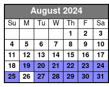 Comfort Seating August Schedule