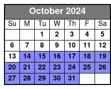 Comfort Plus Seating October Schedule
