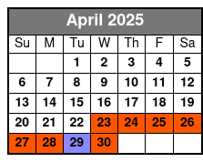 Surf Lessons Group/Private April Schedule
