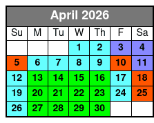 SeaWorld Orlando FL April Schedule