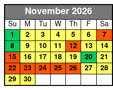 SeaWorld Orlando FL November Schedule