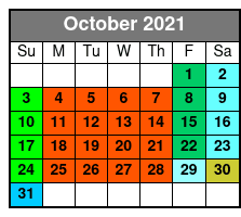 SeaWorld & Busch Gardens 2 Park 2 Day Combo Ticket October Schedule