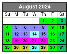 SeaWorld & Busch Gardens 2 Park 2 Day Combo Ticket August Schedule
