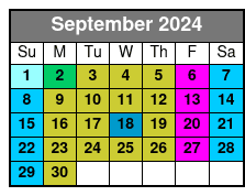 SeaWorld & Busch Gardens 2 Park 2 Day Combo Ticket September Schedule