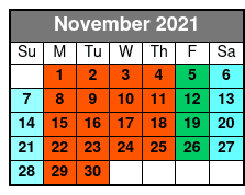 SeaWorld & Aquatica 2 Park 2 Day Combo Ticket November Schedule