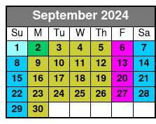 SeaWorld & Aquatica 2 Park 2 Day Combo Ticket September Schedule