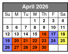 SeaWorld & Aquatica 2 Park 2 Day Combo Ticket April Schedule