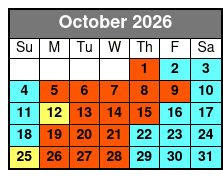 SeaWorld & Aquatica 2 Park 2 Day Combo Ticket October Schedule