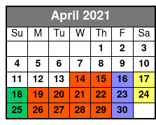 SeaWorld & Adventure Island 2 Park 2 Day Combo Ticket April Schedule
