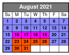 SeaWorld & Adventure Island 2 Park 2 Day Combo Ticket August Schedule