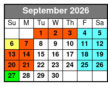 SeaWorld & Adventure Island 2 Park 2 Day Combo Ticket September Schedule