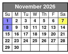 SeaWorld & Adventure Island 2 Park 2 Day Combo Ticket November Schedule