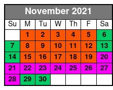 SeaWorld Single Day Ticket November Schedule