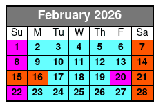 SeaWorld Single Day Ticket February Schedule