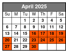 Loaded Cannon Distillery Adventure April Schedule