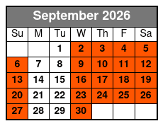 Loaded Cannon Distillery Adventure September Schedule