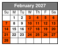 Loaded Cannon Distillery Adventure February Schedule