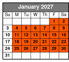 Everglade Airboat Tours January Schedule