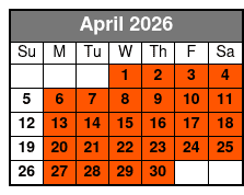 60 Minute Everglade Airboat Tour April Schedule
