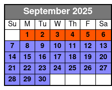 Sunset Tour September Schedule