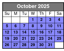 Sunset Tour October Schedule