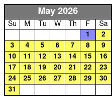 Sunset Tour May Schedule