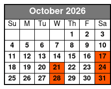 Beach Day and Nature Boat Ride October Schedule