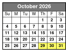 Champagne & Charcuterie Sunset Trail Ride October Schedule