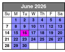 2hr Historical Wildlife Tour June Schedule