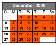 2hr Historical Wildlife Tour December Schedule