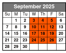Stand Up Paddle Board September Schedule