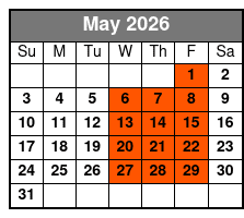 Single Kayak May Schedule
