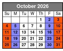 Single Kayak October Schedule