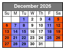 Single Kayak December Schedule