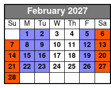 Single Kayak February Schedule