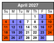 Single Kayak April Schedule