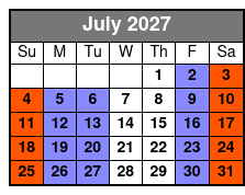 Single Kayak July Schedule