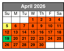 Horseback Ride April Schedule