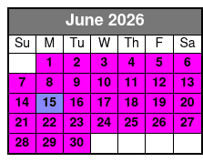 Horseback Ride June Schedule