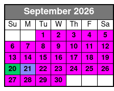Horseback Ride September Schedule
