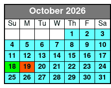 Horseback Ride October Schedule