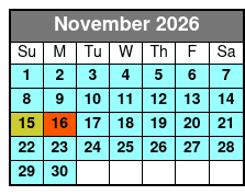 Horseback Ride November Schedule