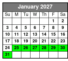 Horseback Ride January Schedule