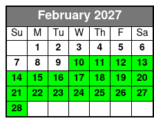 Horseback Ride February Schedule