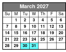 Horseback Ride March Schedule