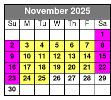 Fright Before Your Eyes 90-Minute Escape Room November Schedule