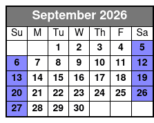 Fright Before Your Eyes 90-Minute Escape Room September Schedule