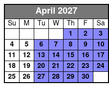 4-Hour Rental Mountain Bike Experience April Schedule