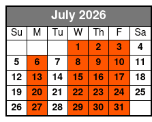 Tandem Kayak July Schedule