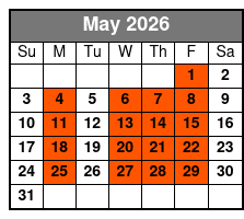 Single Kayak May Schedule